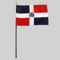 4"x6" Dominican Republic Flag W/Black Plastic Pole & Gold Spear